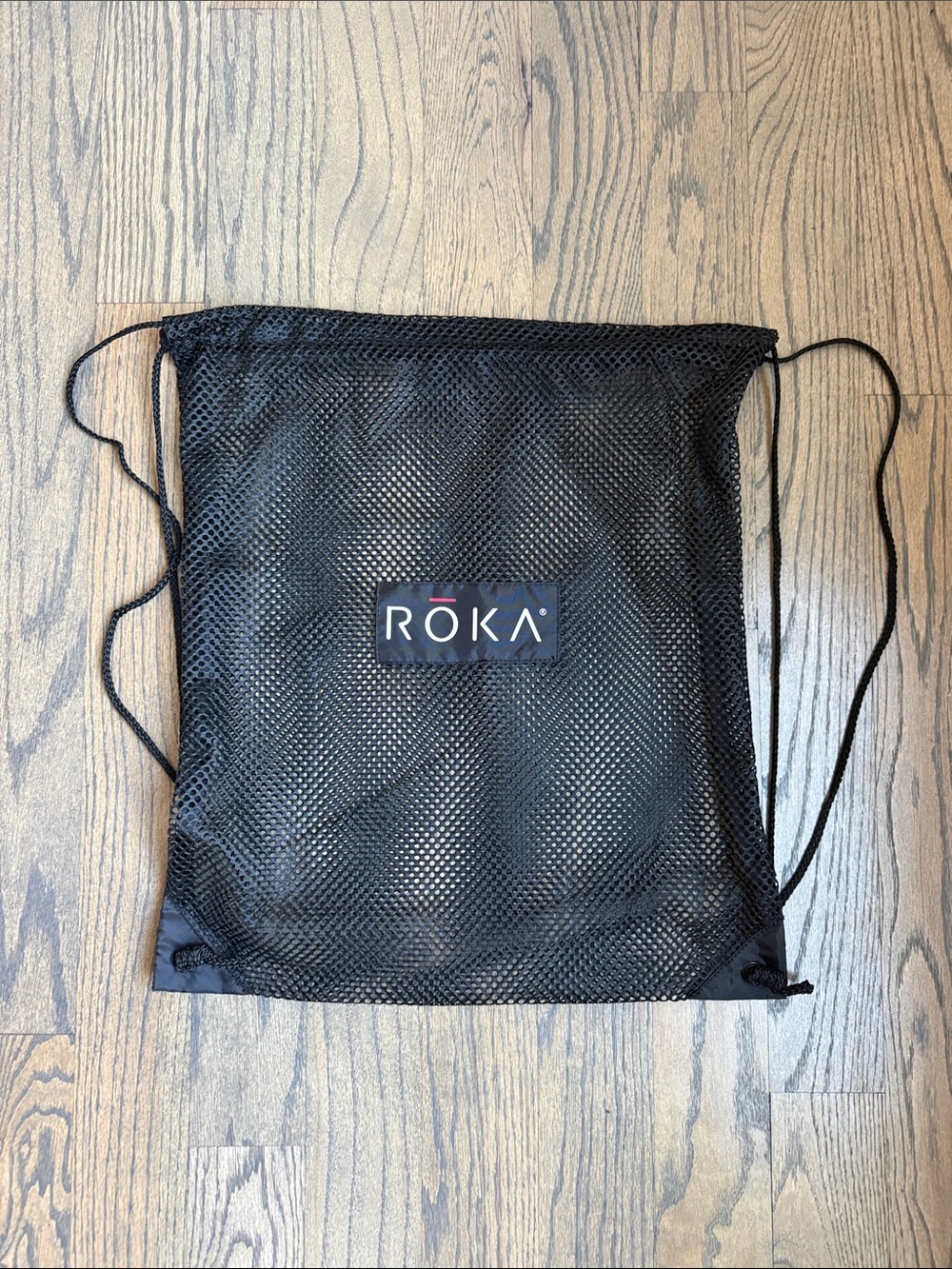 Roka Black Mesh Drawstring Bag